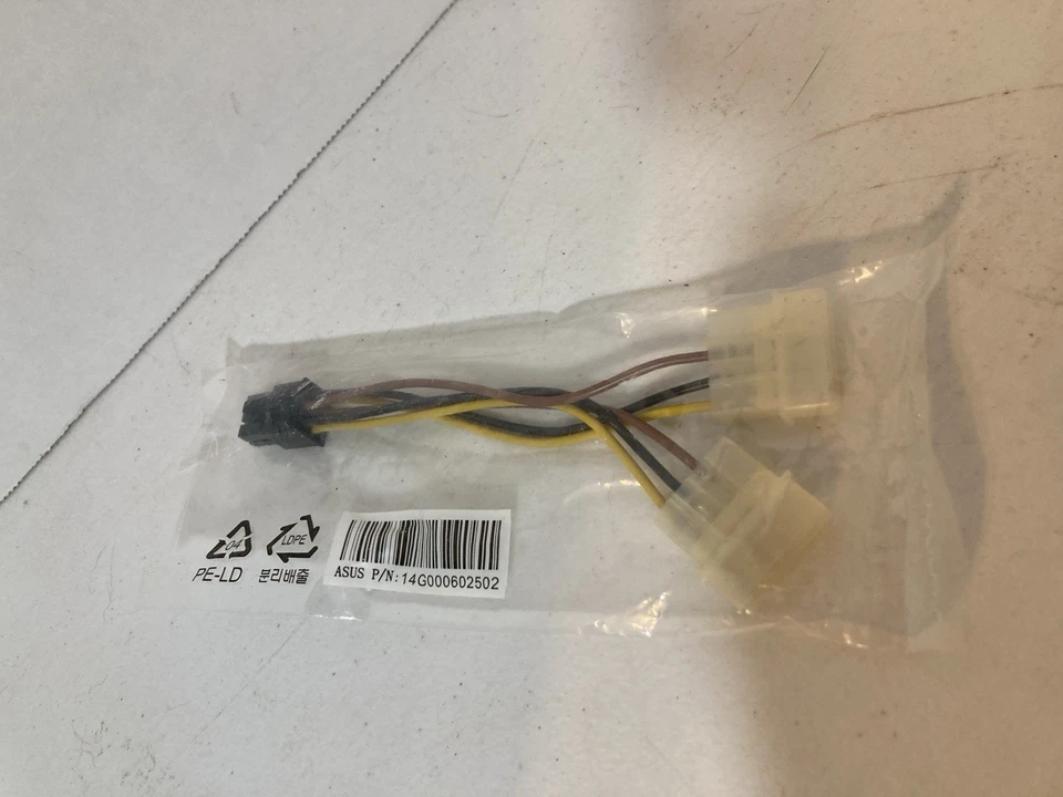 Dual Molex 4Pin to 6Pin PCI Express PCI-E Video Card Power Adapter Cable Asus - Image 4 of 4