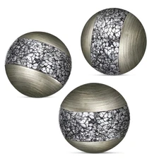 Creative Scents Schonwerk Silver Decorative Balls for Bowls and Vases, Set of...