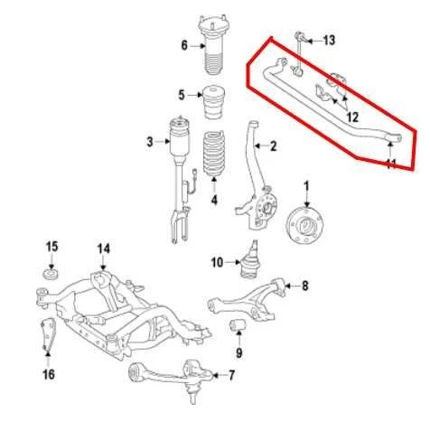 Barra estabilizadora delantera estabilizadora estabilizadora delantera 12-15 Mercedes-Benz ML350 166-323-14-65 Foto 2 de 4