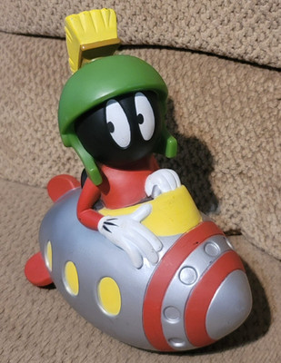 Looney Tunes Marvin the Martian Rocket Piggy Bank 1998 Warner Bros