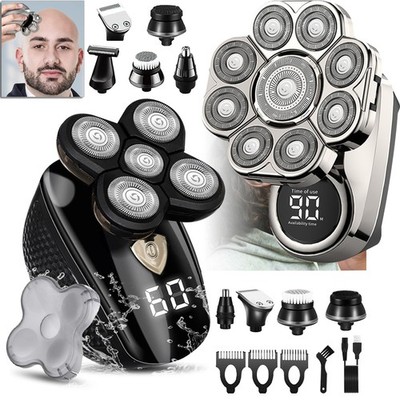 9D Electric Shaver 9 Head Razor Bald Beard Hair Skull Trimmer Mens Beard Remover