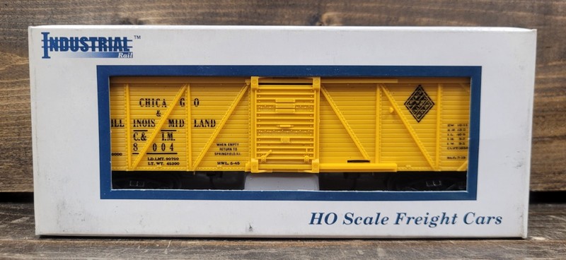 Industrial Rail HO Scale Wood Brace Box Car Chicago Illinois Midland (BOX WEAR)