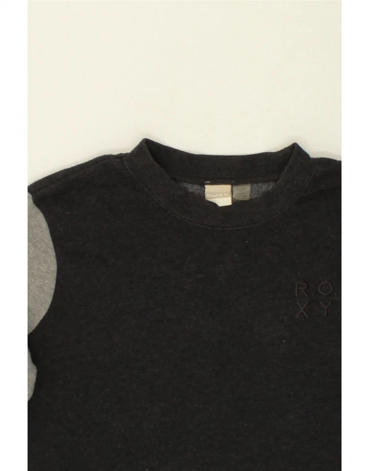 ROXY Womens Graphic Sweatshirt Jumper UK 10 Small Black Colourblock Cotton BT18 - Image 3 of 3