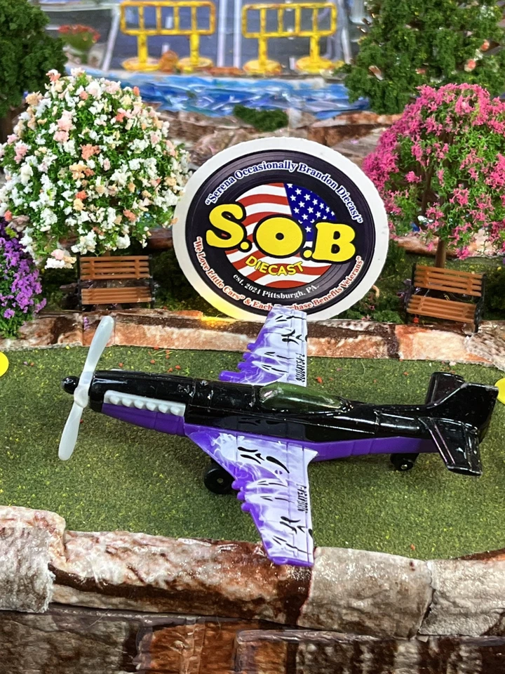 Avión acrobacias Matchbox Sky Busters 2009 púrpura diecast usado excelente estado Foto 2 de 4