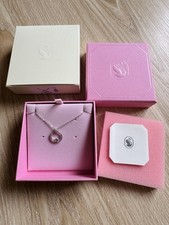 Official Swarovski Crystals Rhodium Plated Classic Circle White Pendant Necklace