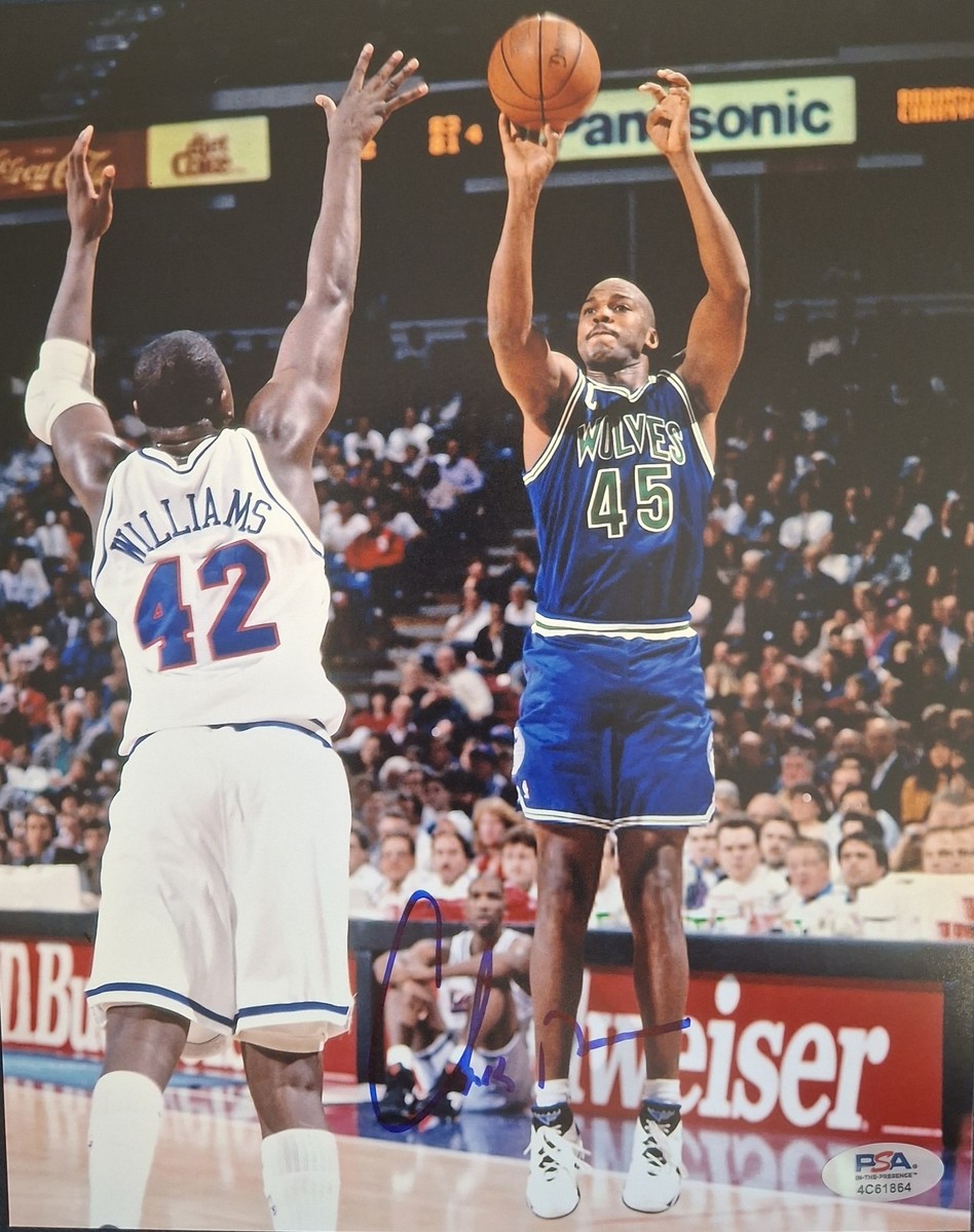Chuck Person Minnesota Timberwolves Signed 8x10 Pic PSA ITP
