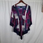 Alfani Purple And Black Women's Blouse New 2X