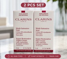 Clarins Super Restorative Night/Day Cream all Skin Types 5ml Each 2 Pcs Set