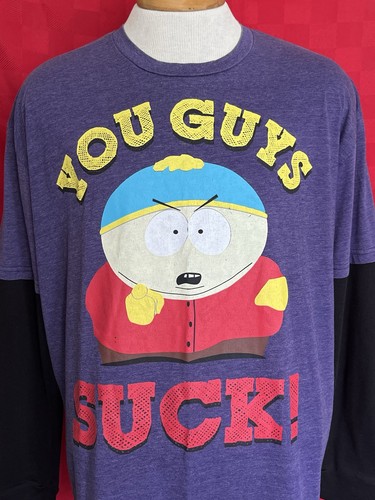 2013 South Park You Guys Suck Cartman Shirt Size 2XL Long Sleeve Purple - Picture 5 of 9