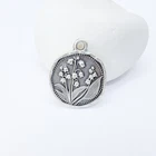 Lily of  Valley Charms,Floral Pendant, Earring Charms 27x22mm  G37336