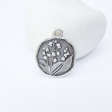Lily of  Valley Charms,Floral Pendant, Earring Charms 27x22mm  G37336