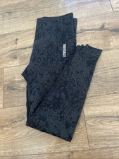 GYMSHARK Adapt Camo Seamless Leggings Gray/Black Sculpting Stretch Logo - M