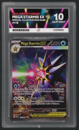 Pokémon Mega Starmie EX 2026 Perfect Order SIR 118/088 English Ace 10