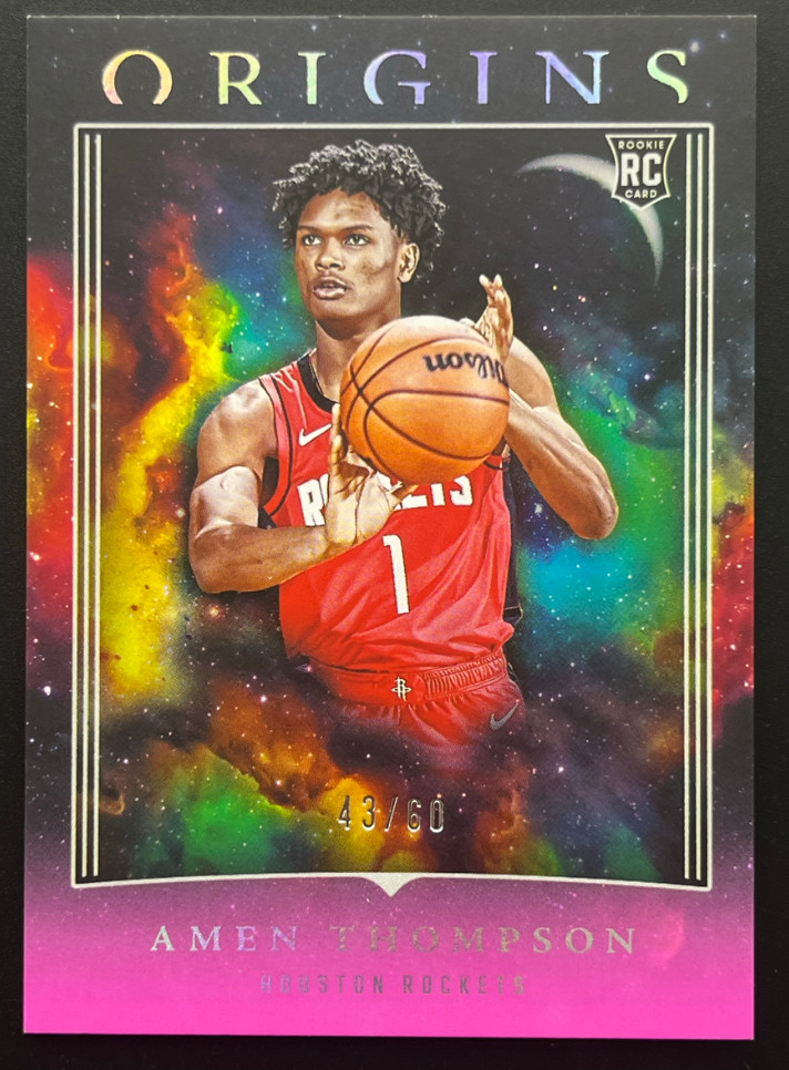 Amen Thompson 2023-24 Panini Origins 43/60 Pink RC Houston Rockets #99