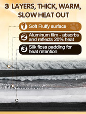 1.6 Thick Self-Warming Cat Bed Pet Safe Non-Electric Washable Heating Pads Small