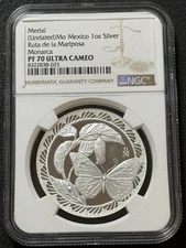 2024 1 Oz .999 Silver Mo Mexico Ruta de La Mariposa Monarca NGC PF70 Ultra Cameo