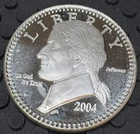 Scarce 2004 1 Oz Jefferson Freedom Dollar .999 Silver - Not Norfed But Similar