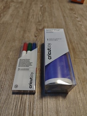 CRICUT Joy Smart Vinyl und 3 Permanent Markers 1mm Rot Blau Grün 