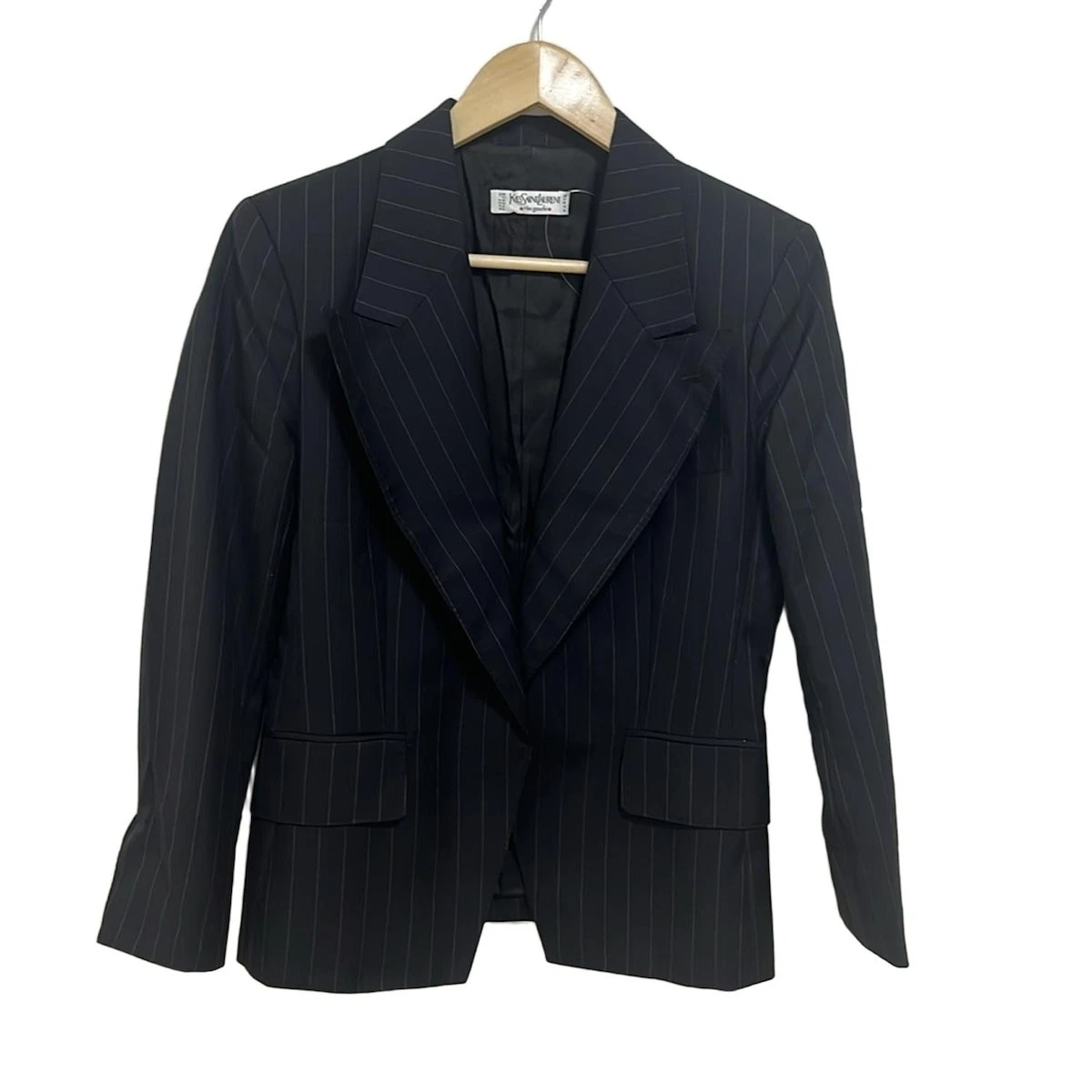 SAINT LAURENT (YSL) Auth Yves Saint Laurent rivegauche (YSL) Giacca da donna nera panna