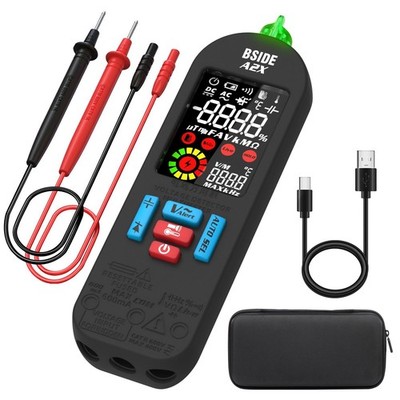 BSIDE Rechargeable Digital Multimeter Electrical Amp Tester Color LCD 6000 Co...