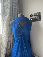 Vintage Aspeed Royal Blue Halter Midi Dress Large Women’s Shawl