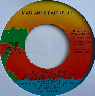 Marianne Faithfull - Broken English - 7  Vinyl Single