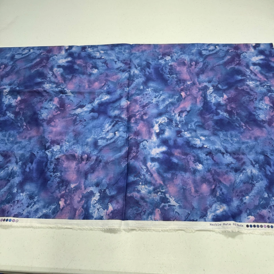 moda cotton quilting fabric purple tie dye marble mate 35x43 1 yard - Image 4 of 4