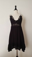 Free People Adella Style Dress New Size Small XS Black Strappy Wedding Ruffles