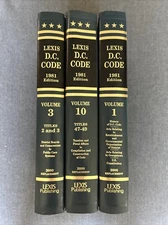 District of Columbia Official Code 1981 Edition 3 Books New