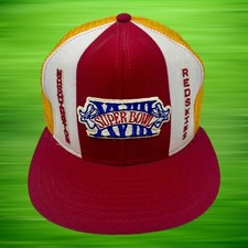 Vtg 80s Washington Redskins Commanders Super Bowl XXIII NFL Football Hat AJD Red