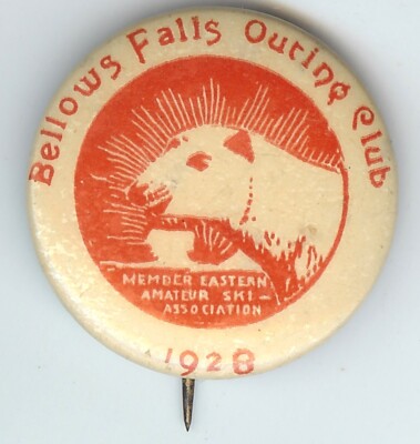 Great 1928 Bellows Falls VT Outing Club Pin Eastern Amateur SKI Assn. Member