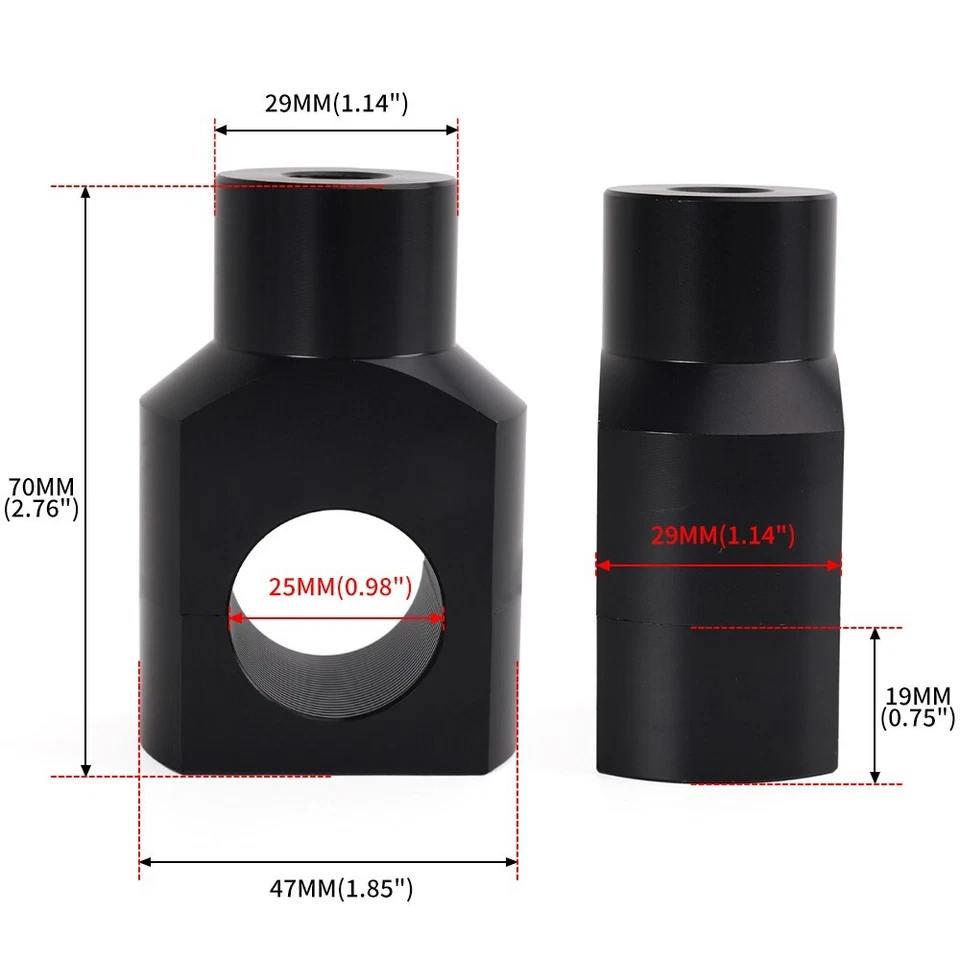 1" Black Motorcycle Handlebar Risers For Harley Dyna Fatboy Softail Sportster Foto 3 de 4