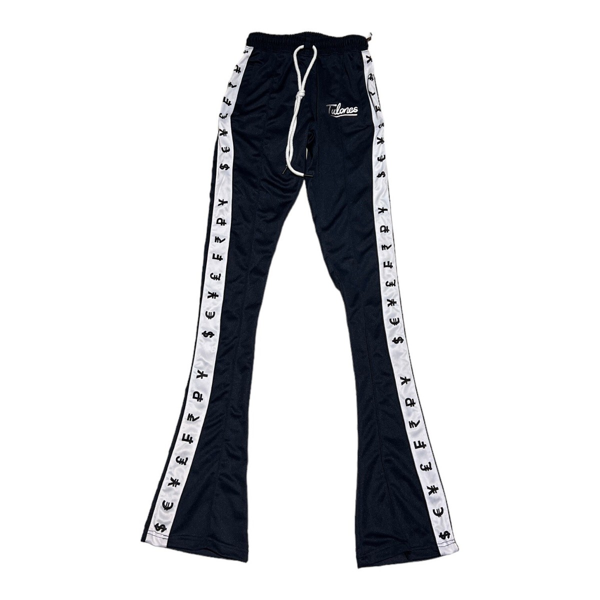 Tulones Stacked Track Pants Athletic Stripe Custom Navy