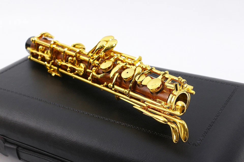 Oboe de palo de rosa profesional llave C izquierda resonancia F llave chapada en oro semiautomática Foto 3 de 4