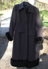 Eva Polini Couture Size 4 Fur Trimmed Full Length Coat