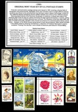 1981 Complete Year Set of 42 Mint Vintage Commemorative U.S. Postage Stamps MNH