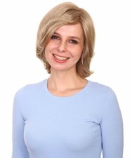 Mary - Wavy Kanekalon Synthetic Fiber Full Wig, 4.5 - 8.5", Honey Blonde