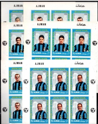 AJMAN INTER SHEETS 6 sheets SET CPL IMPER. FOOTBALL SOCCER FOOTBALL SOCCER MNH **