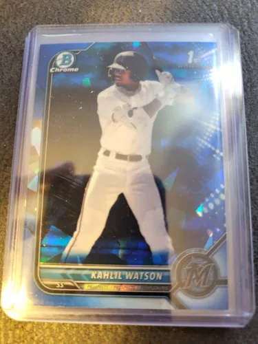 Kahlil Watson Sapphire 2022 1st Bowman Chrome  BCP-3 Miami Marlins
