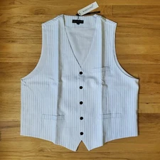 BABEYOND Men's Formal Suit Vest Slim Fit Waistcoat Business Vest Size XL