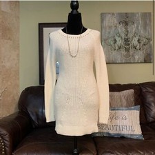 GIANNI BINI NWT Ivory Long Sleeve Sweater Dress