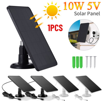 10W Solar Panel for USB Power Camera Security Cam Phone Battery Charger Outdoor