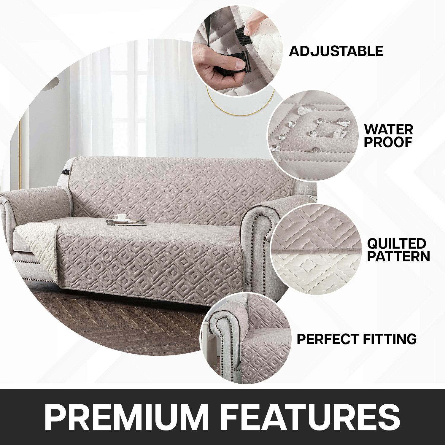 Waterproof Sofa Slip Covers Reversible Couch Covers Pet Protector Sofa