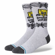 Stance Bob Was Here SpongeBob Squarepants Socks Size L 9-13