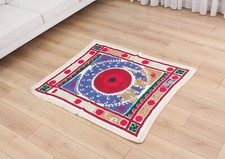 Suzani Fabric Suzani Throw Home Gift 3.64' x 4.04' Vintage Fast Shipment 15869