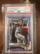 2021 Bowman Chrome Draft Colton Cowser 1st Purple Refractor /250 Psa 10 Gem Mint