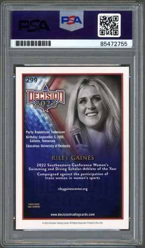 Riley Gaines SIGNED 2023 Decision Swimmer Political Activist Auto PSA DNA COA - Picture 2 of 2