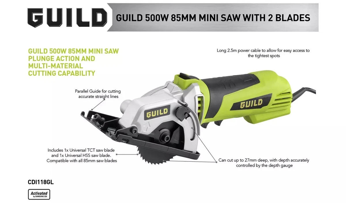 Guild PSC85GH 85mm Compact Plunge Saw 500W 1 Year Guarantee
