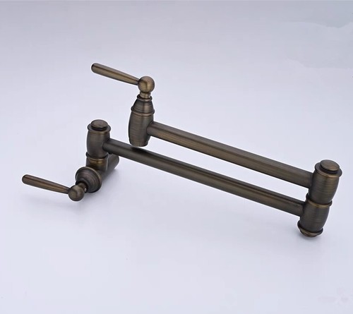 Foldable Antique Bronze 2 Handles Kitchen Faucet Pot Filler Faucet Swivel Cold - Picture 10 of 14
