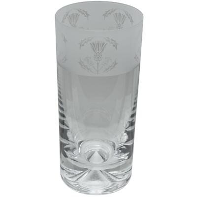 Highball Glass Decorated Scottish Thistle Sandblast Drinking Tumbler Gift Animo